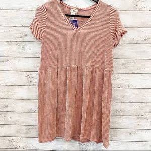 Pink and white Striped caution to the wind dress size medium